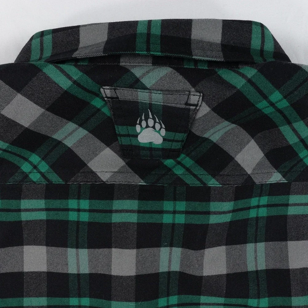 Alaskan Hardgear Button Down Shirt Men's Large Plaid Work Green Black
